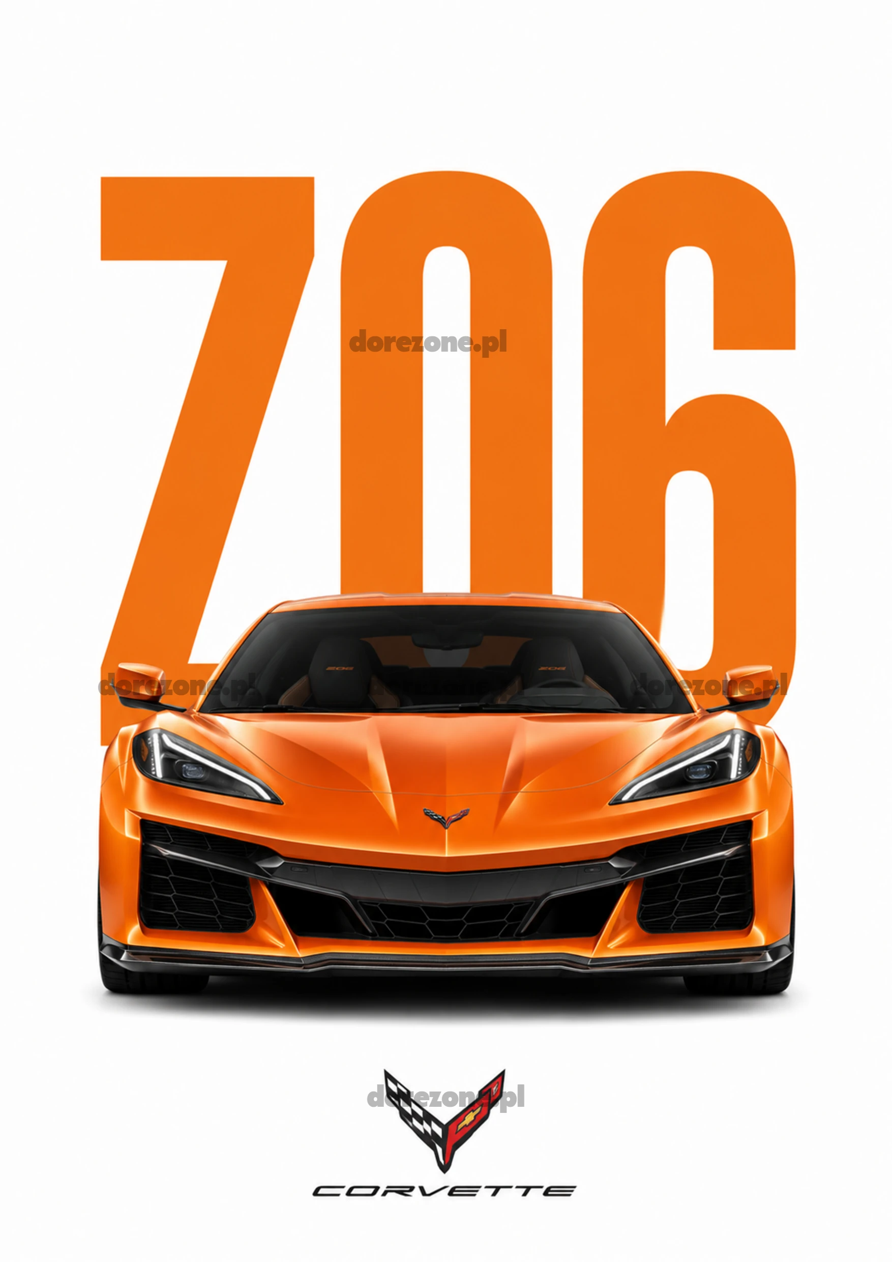 Colorful Cars Plakat A3 Corvette Z06