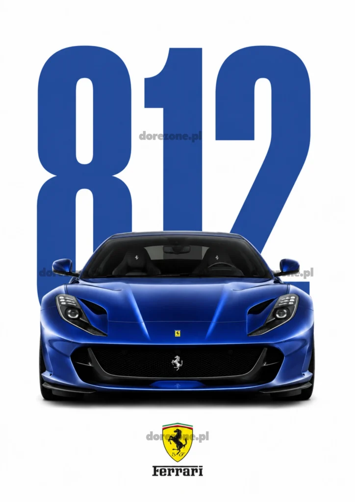 Colorful Cars Plakat A3 Ferrari 812
