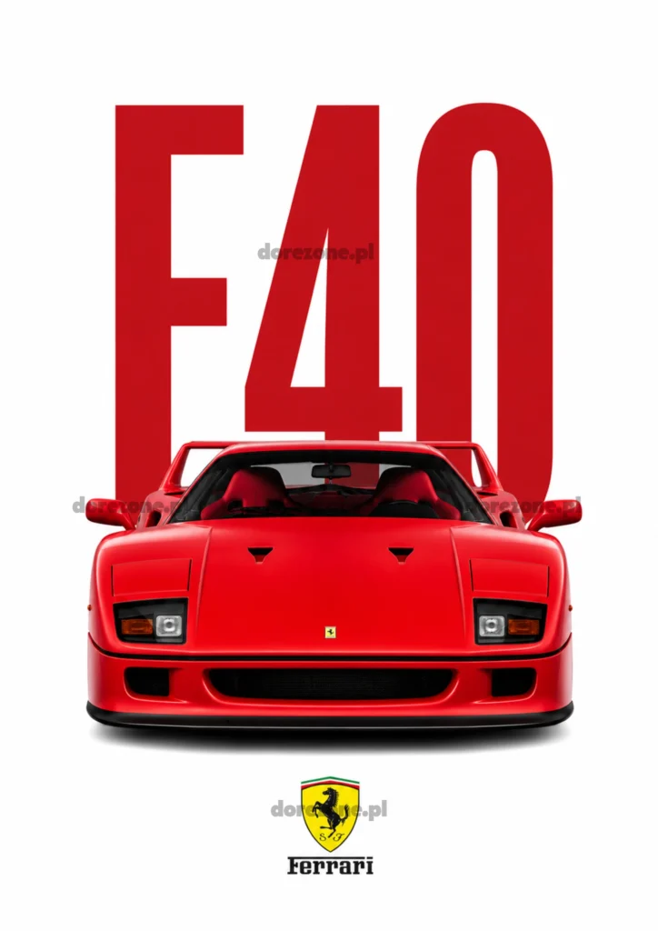Colorful Cars Plakat A3 Ferrari F40