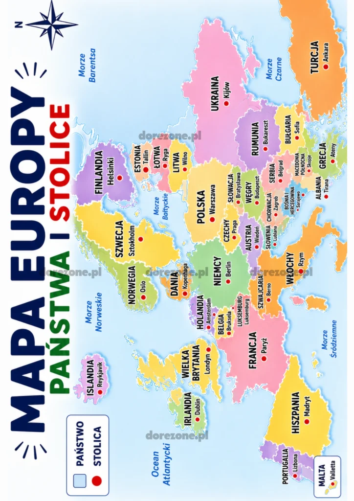 Mapa Europy A3