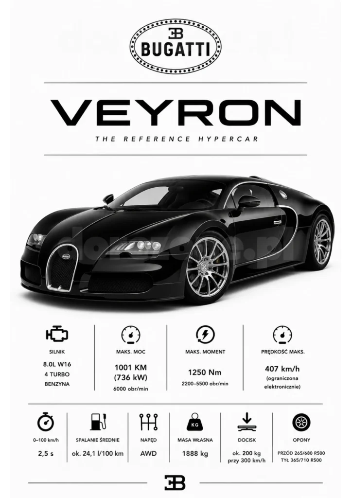Plakat A3 Bugatti Veyron