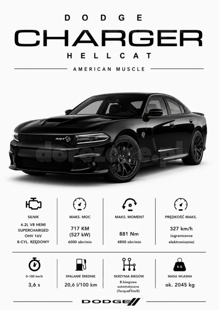 Plakat A3 Dodge Charger Hellcat