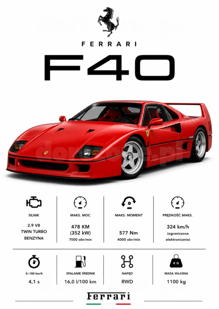 Plakat A3 Ferrari F40