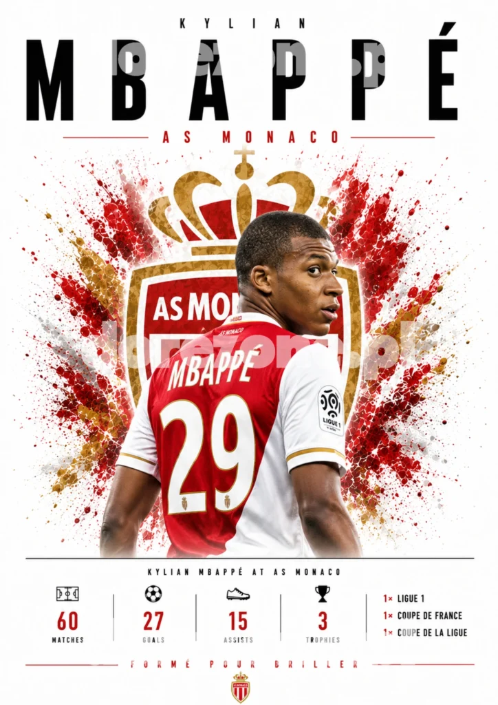 Plakat A3 Kylian Mbappe