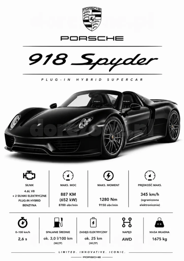 Plakat A3 Porsche 918 Spyder