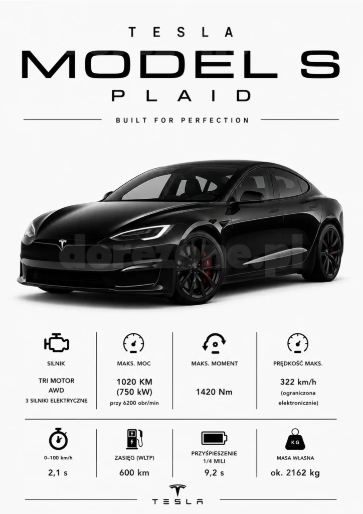 Plakat A3 Tesla Model S