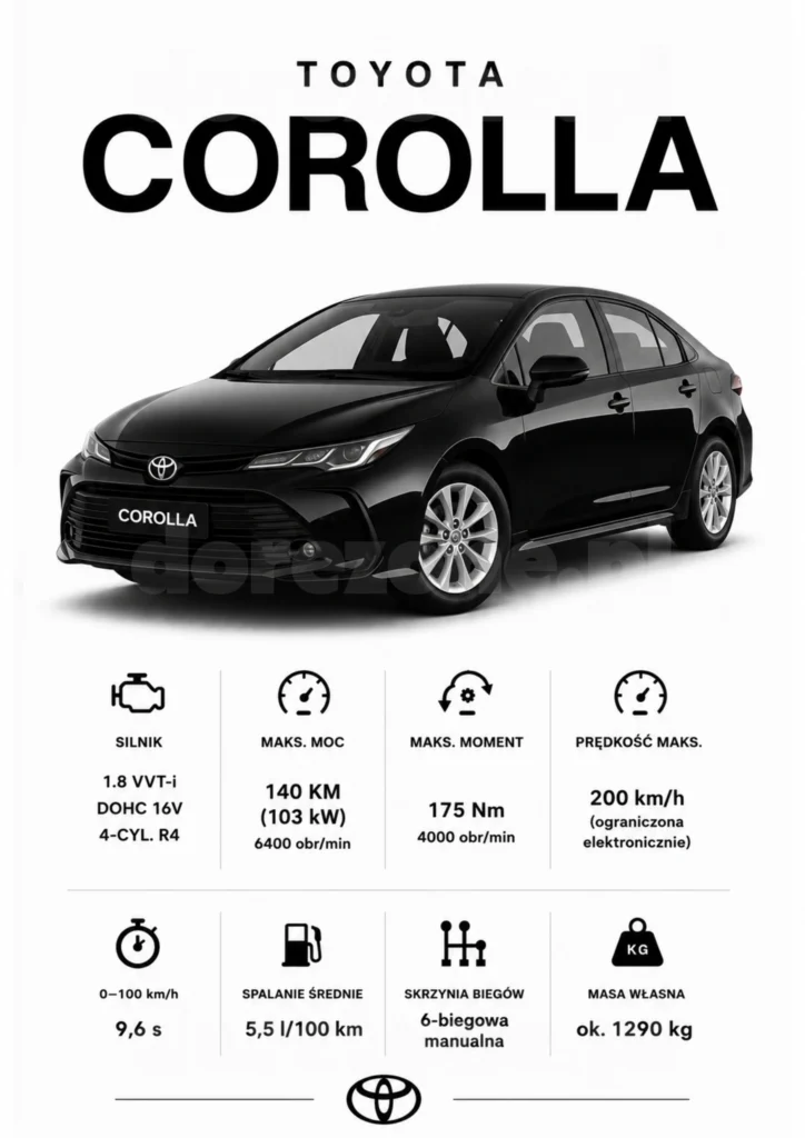 Plakat A3 Toyota Corolla