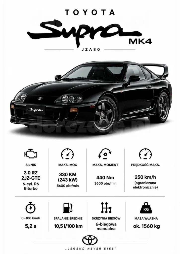 Plakat A3 Toyota Supra Mk4