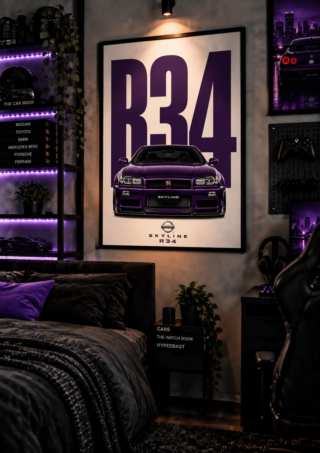 Colorful Cars Plakat B2 Nissan Skyline R34 - obrazek 2